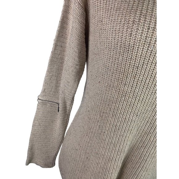 Small Neely Women's Beige Pullover Cashmere Silk Blend Sweater Arm Zipper Detail - Picture 2 of 8